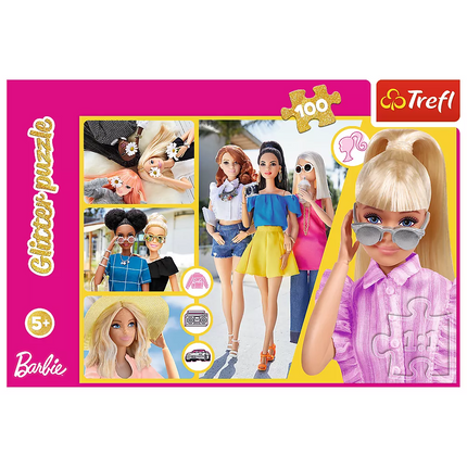 Dėlionė - "100 Blizgučių" - Blizgučiai Barbie Trefl 14830