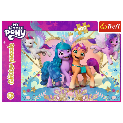 Dėlionė su blizgučiais 100 vnt. My Little Pony Shiny Ponies Trefl 14831