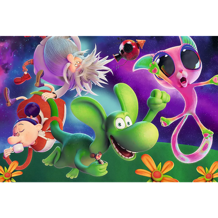 Dėlionė - 100 - Diplodokas Drakonas ir draugai - Žmogaus filmas Diplodokas Drakonas 16486