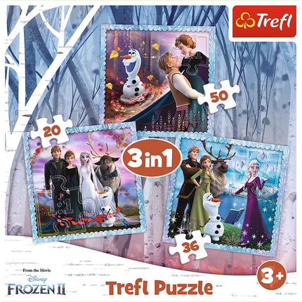 Dėlionė 3in1 Frozen Magical Tale Trefl 34853