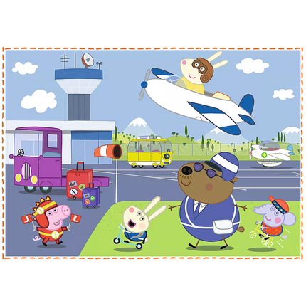 Dėlionė - "4in1" - Atostogų prisiminimai / Paršelis Pepa Trefl 34359