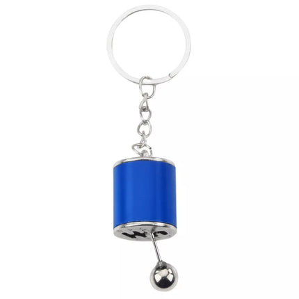 Metalinis raktų pakabukas su judančia pavarų dėže, mėlynas