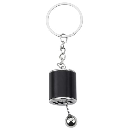Metalinis raktų pakabukas su judančia pavarų dėže, juodas