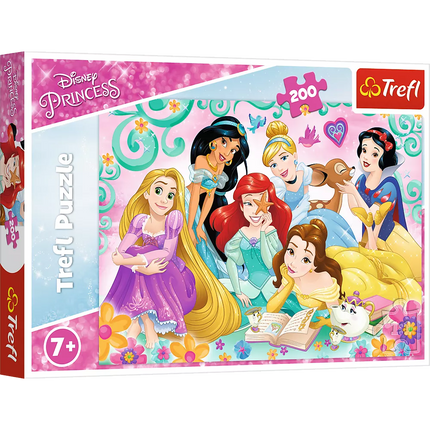 Dėlionė – 200 detalių – Džiaugsmingas princesių pasaulis – Disney Princess Trefl 13268