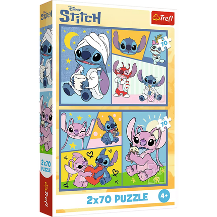 Dėlionė 2x70 Nėra vietos nuoboduliui su Disney Stitch Lilo Stitch Trefl 34444