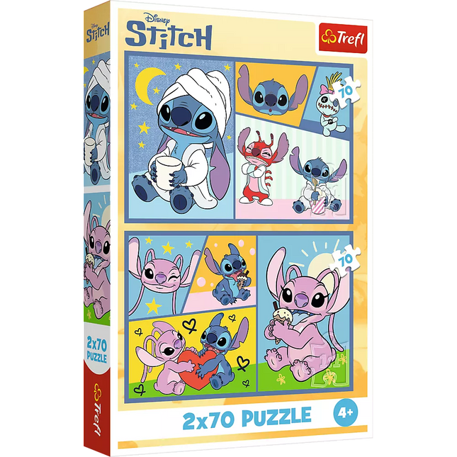 Dėlionė 2x70 Nėra vietos nuoboduliui su Disney Stitch Lilo Stitch Trefl 34444