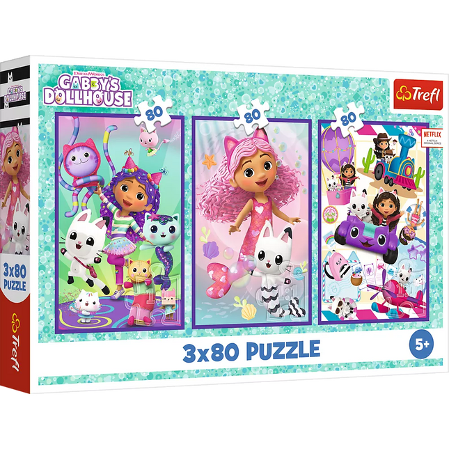 Dėlionė 3x80 - Spalvingos Gabby dienos Trefl 34882