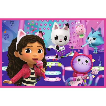 Dėlionė - 2x24 - Linksmybės su Gabby - Universalus Gabby lėlių namelis Trefl 34433