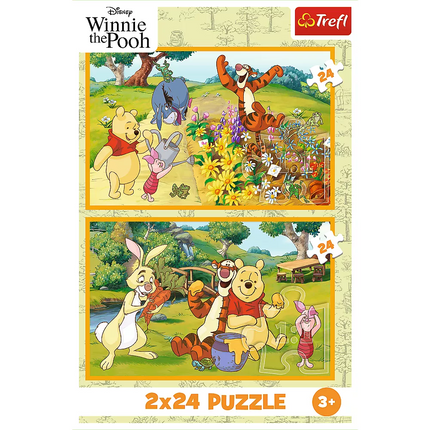Dėlionė - 2x24 - Diena sode - Disney Winnie the Pooh Trefl 34436
