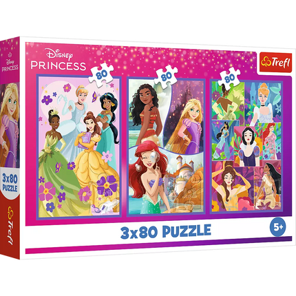 Dėlionė - 3x80 - Princesės draugės - Disney Princess Trefl 34884