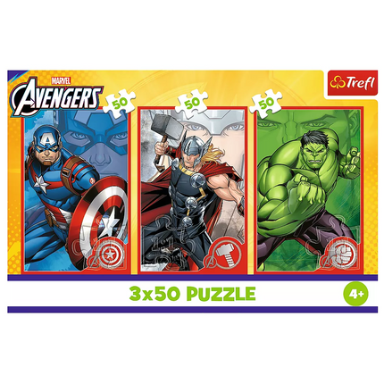 Dėlionė - 3x50 - Tavo herojus / Disney Marvel Keršytojai Trefl 34891