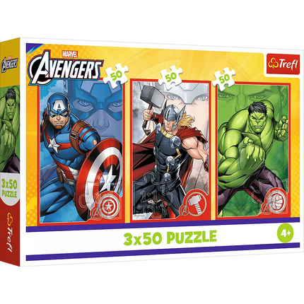 Dėlionė - 3x50 - Tavo herojus / Disney Marvel Keršytojai Trefl 34891
