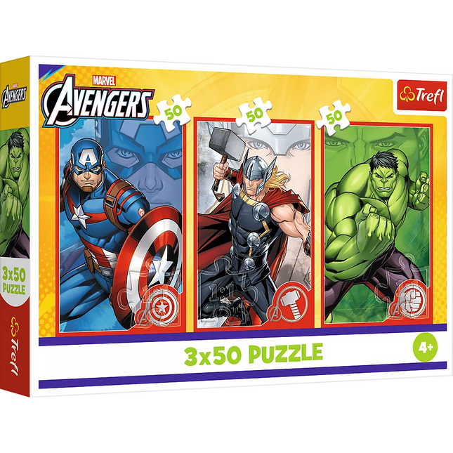 Dėlionė - 3x50 - Tavo herojus / Disney Marvel Keršytojai Trefl 34891