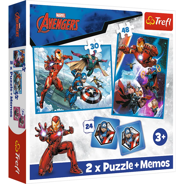 Dėlionė - 2in1 + memos Heroes in action Marvel The Avengers Trefl 93333