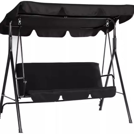 Trivietė sodo sūpynė supamoji pagalvėlė Čiužinys Juodas