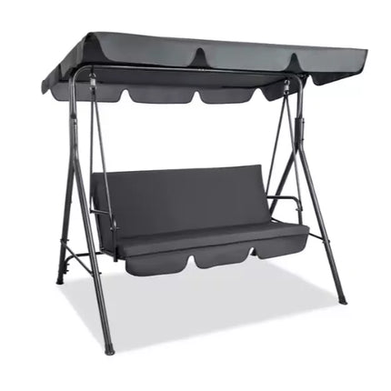 Trisėdės sodo sūpynės su pagalvėlėmis ir čiužiniu, pilkos spalvos