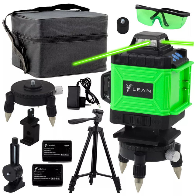 4D Lazerinis Lygis 16 Linijų Maišelis 2 Baterijos Žalias