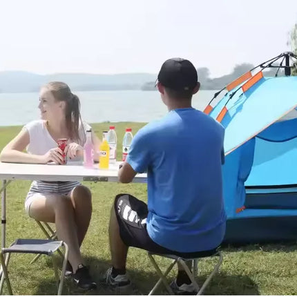 Sulankstomas stovyklavimo stalas, reguliuojamas aliuminis, baltas, 120x60 cm