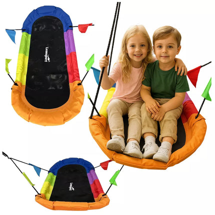 Sodo sūpuoklės „Gandro lizdas“ stačiakampės spalvingos 167 x 75 cm