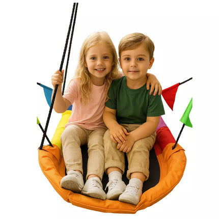 Sodo sūpuoklės „Gandro lizdas“ stačiakampės spalvingos 167 x 75 cm