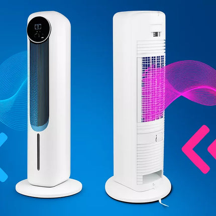 Vandens grindų ventiliatorius su jonizacija, osciliacija, ekranu ir nuotoliniu valdymu