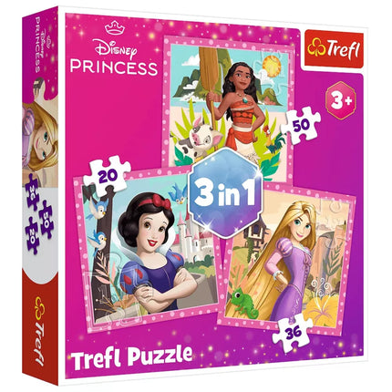 Dėliones rinkinys - 3 viename - Gražios gėlės - Disney Princess Trefl 34875
