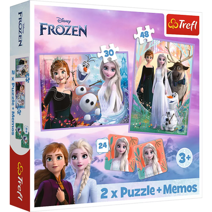 Dėlionė - 2in1+memos  „Disney Frozen 2“ princesės savo šalyje - 93335