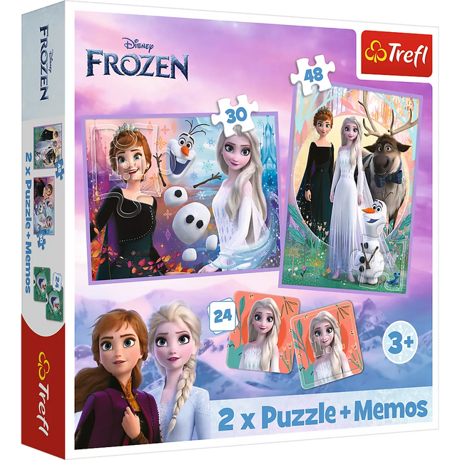 Dėlionė - 2in1+memos  „Disney Frozen 2“ princesės savo šalyje - 93335