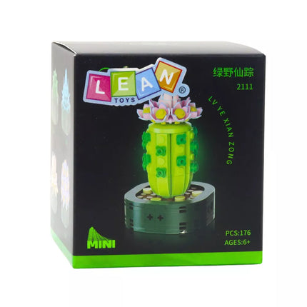 Mini konstrukciniai blokeliai – kaktusas su rožiniu žiedu, 176 vnt.