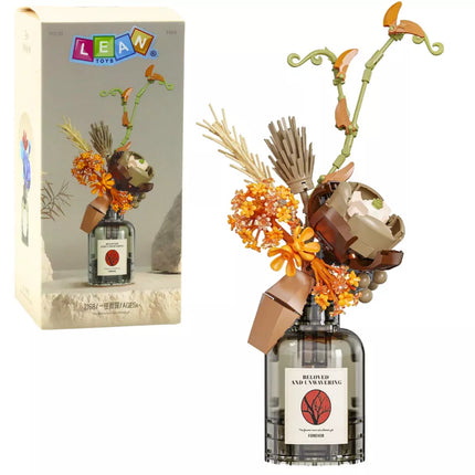 Konstruktorius Rudens gėlių puokštė vazoje, smėlio ir rudos spalvų, 362 dalys