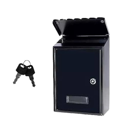 Pašto dėžutė laiškams, cinkuoto plieno, juoda, 26.5x18.5x6.5cm