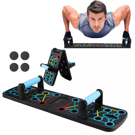 Sulankstoma 14-in-1 atsispaudimų lenta su rankenomis viršutinės kūno dalies pratimams