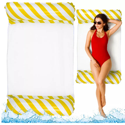 Pripučiamas vandens hamakas-čiužinys gultas, baltas ir geltonas, 120x70cm