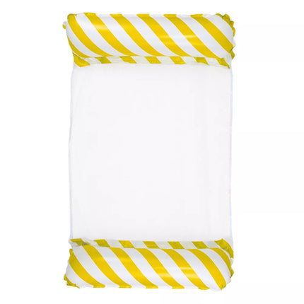 Pripučiamas vandens hamakas-čiužinys gultas, baltas ir geltonas, 120x70cm