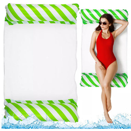 Pripučiamas vandens hamakas-gultas baltas ir žalias 120x70cm