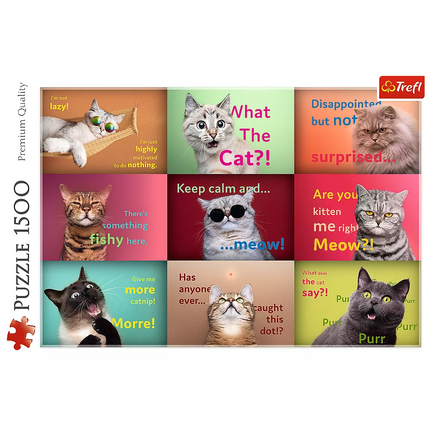 Trefl 26212 Juokingi Kačių Portretai 1500 Detalių Dėlionė