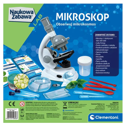 Mokslas ir žaidimai: Mikroskopo eksperimentai Lenkų kalba Clementoni 50806