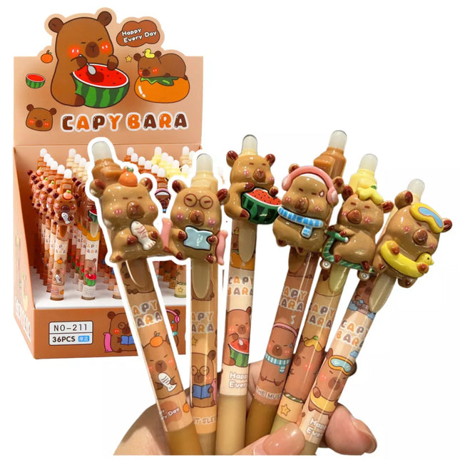 Kapibara 3D automatinis rašiklis su mėlynu rašalu ir trintuku