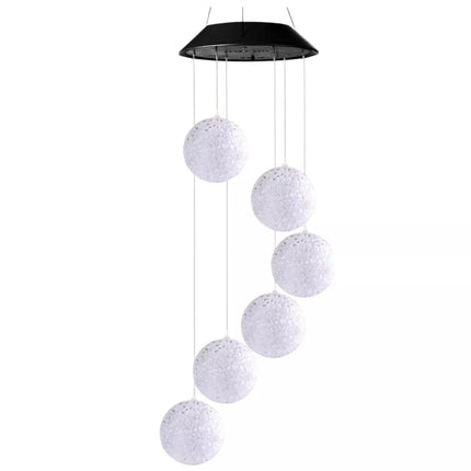 Saulės sodo LED spalvingi kamuoliukai su varpeliais, 70cm