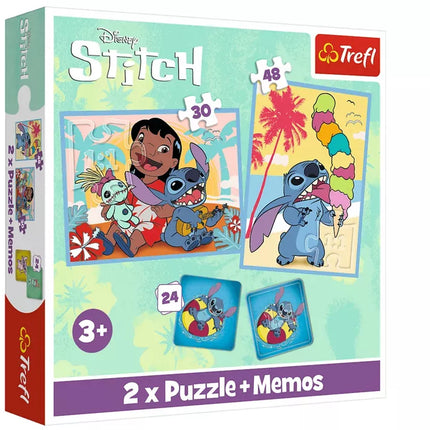 Dėlionė + Užrašų knygelė 2in1 Lilo ir Stičas, Laiminga diena Trefl 93585