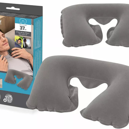 Pripučiama kelioninė pagalvė 46 x 28 cm Croissant Gray Bestway 67006