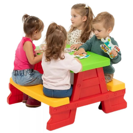 Dorex sodo stalas ir suoliukų komplektas vaikams, raudonas