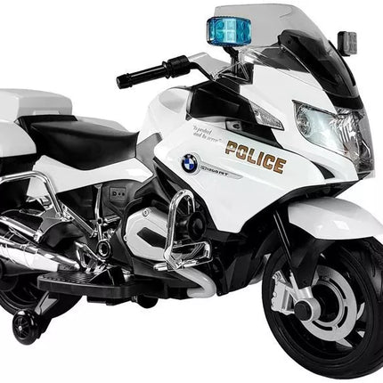 BMW Policijos Motociklas Baltas - Elektrinis Važiuojamas Motociklas