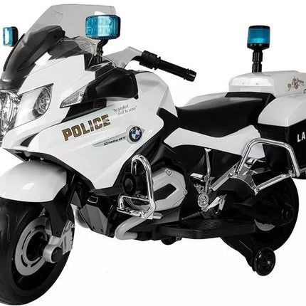 BMW Policijos Motociklas Baltas - Elektrinis Važiuojamas Motociklas