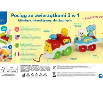 Interaktyvus gyvūnėlių traukinukas Clementoni 50802