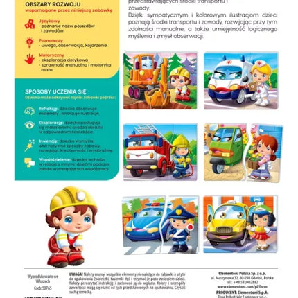 Edukacinis žaidimas Transporto priemonės ir profesijos, lenkų kalba Clementoni 50765