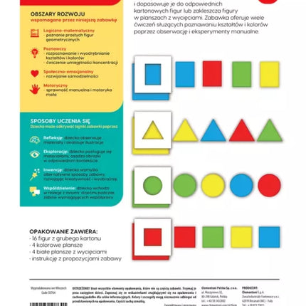 Edukacinis žaidimas Formos ir Spalvos Žaisk ir Mokykis Lenkų Kalba Clementoni 50764