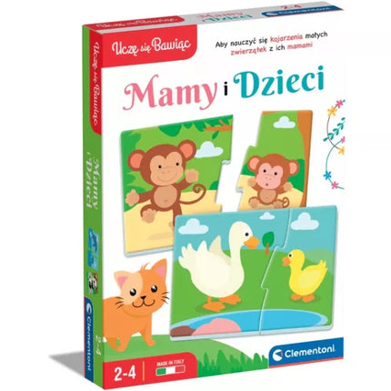 Edukacinis žaidimas-dėlionė: Mamos ir kūdikiai Gyvūnų žaidimas ir mokymasis Lenkų kalba CLEMENTONI 50763