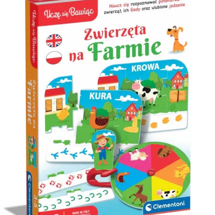 Edukacinis žaidimas Ūkio gyvūnai Žaisk ir mokykis Lenkų kalba Clementoni 50768