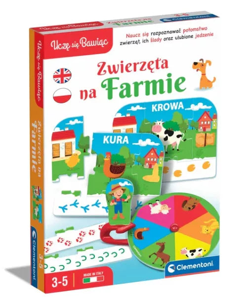 Edukacinis žaidimas Ūkio gyvūnai Žaisk ir mokykis Lenkų kalba Clementoni 50768